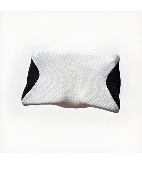 Source Unknown Other - Contour Quilted Memory Foam Pillow in White with Black Accents